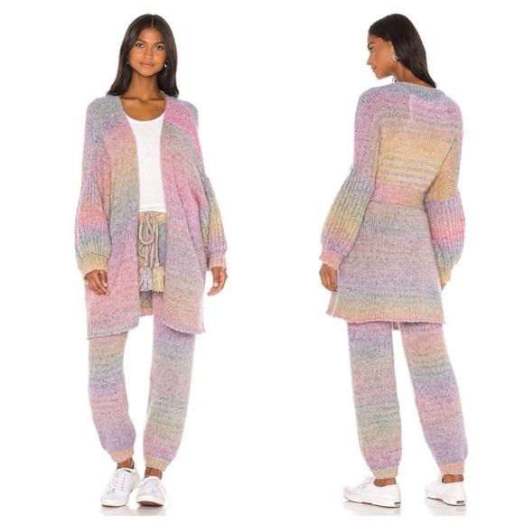 LoveShackFancy Brady Rainbow Wool Knit Belted
Shawl Cardigan Size XS/S - Picture 3 of 14